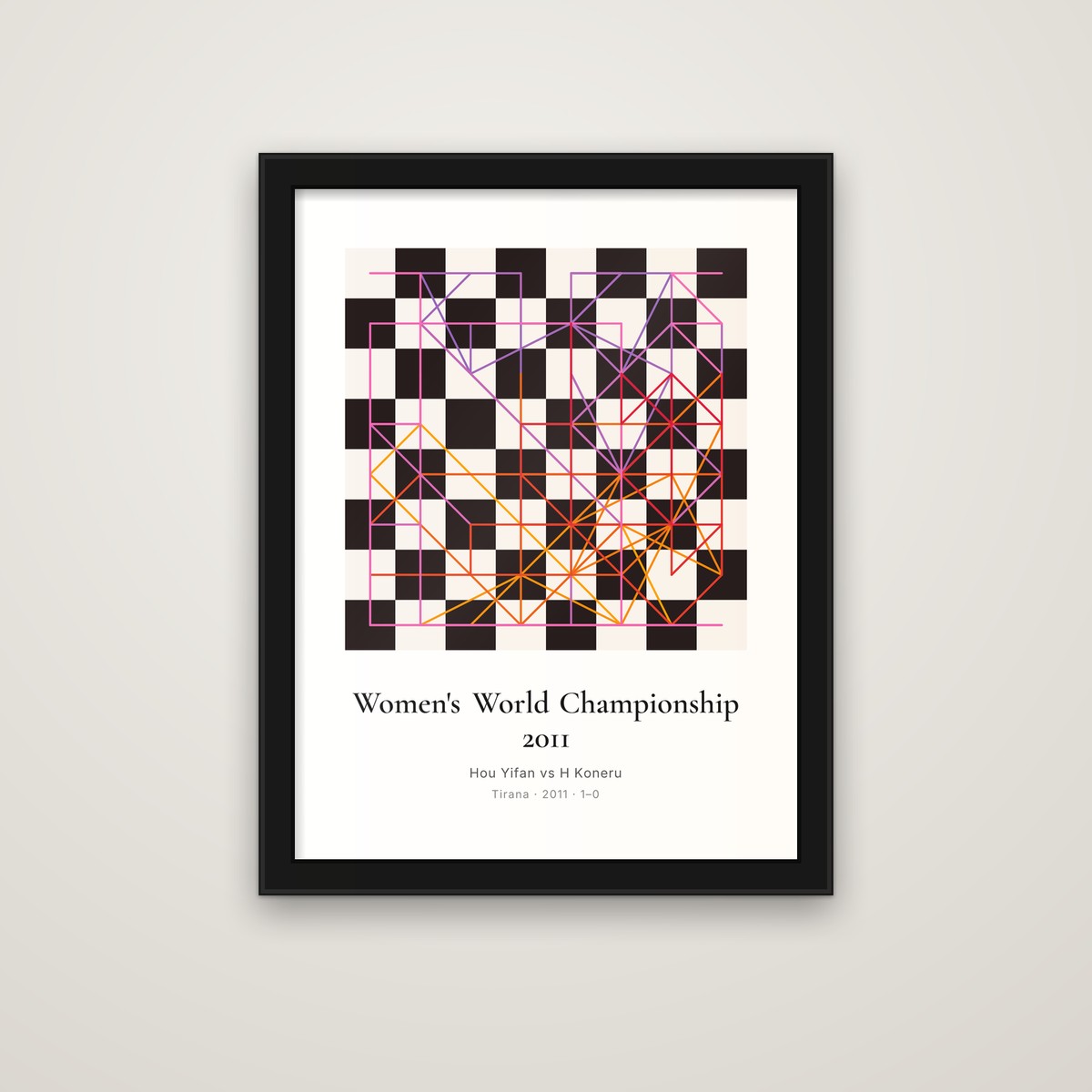 Women's World Championship 2011 framed chess print