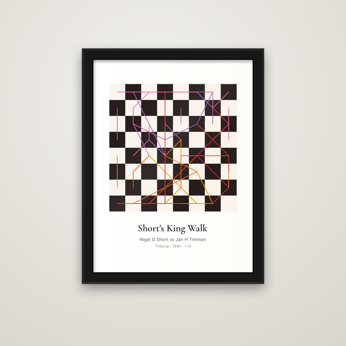 Short's King Walk framed chess print