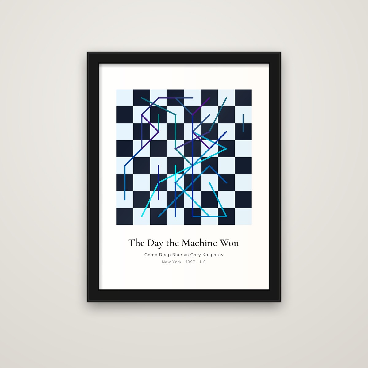 The Day the Machine Won framed chess print