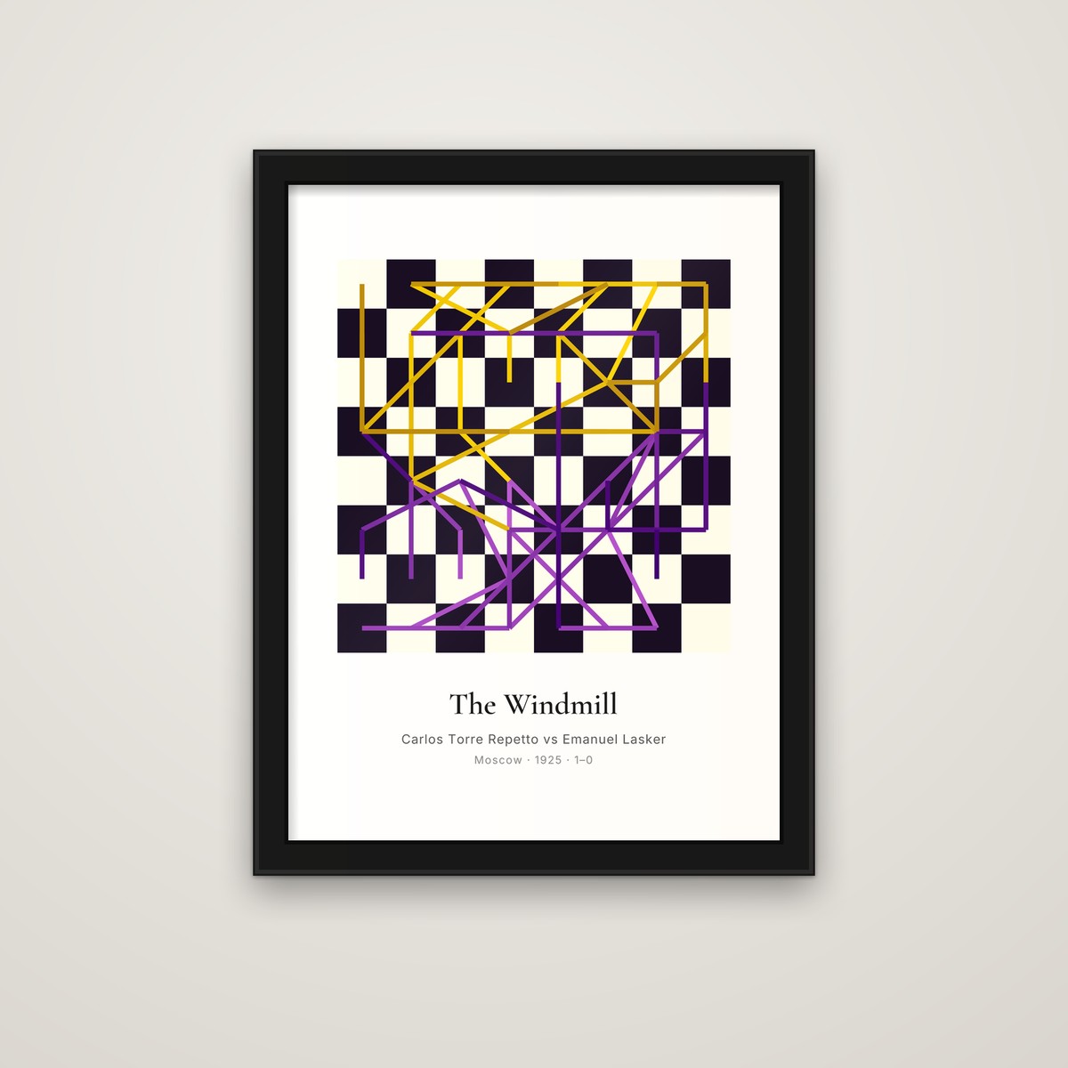 The Windmill framed chess print