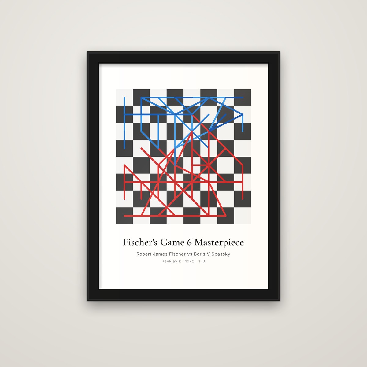 Fischer's Game 6 Masterpiece framed chess print
