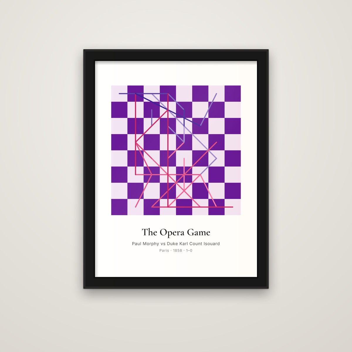 The Opera Game framed chess print