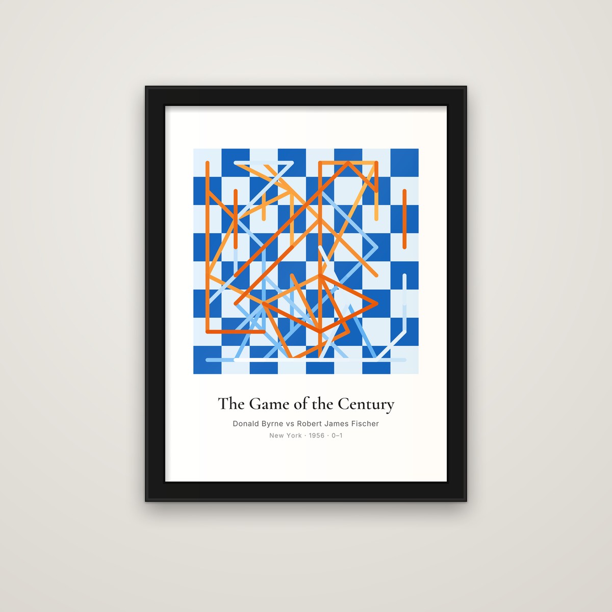 The Game of the Century framed chess print